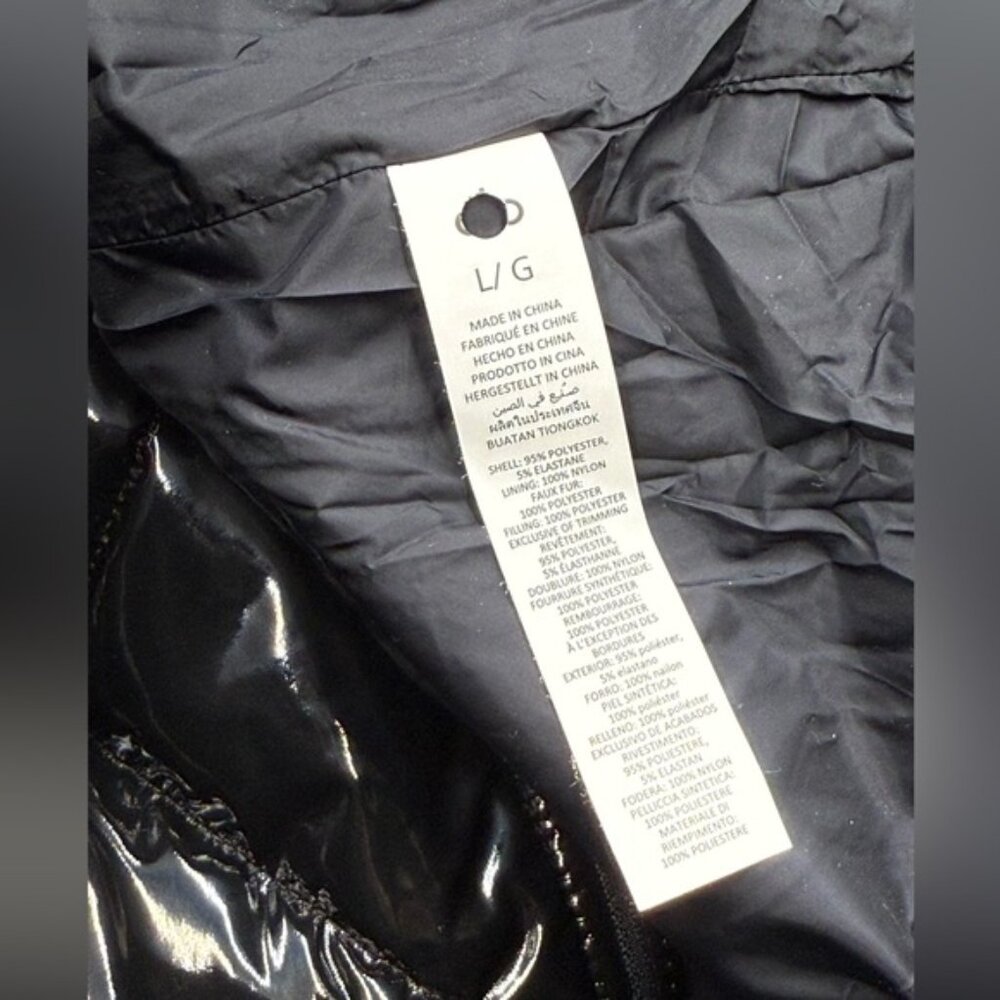 🆕 ALO YOGA 🧿 NWOT Snomoto Puffer Jacket, Black Patent Finish - Sz L / US 12-14 - Picture 16 of 16